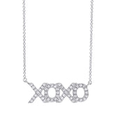0.15ct 14k White Gold Diamond "XOXO" Pendant